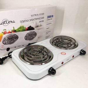 Плита електрична Suntera DP-1915 2000 Вт, потужна настільна електроплита, побутова плита. Колір: білий