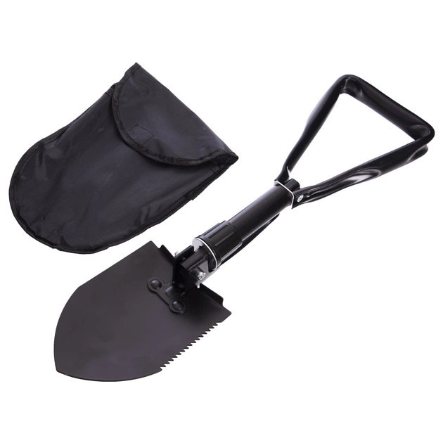 Лопата туристична багатофункціональна Shovel 009, міні лопата для кемпінгу, саперна. Колір: чорний - Зображення 3