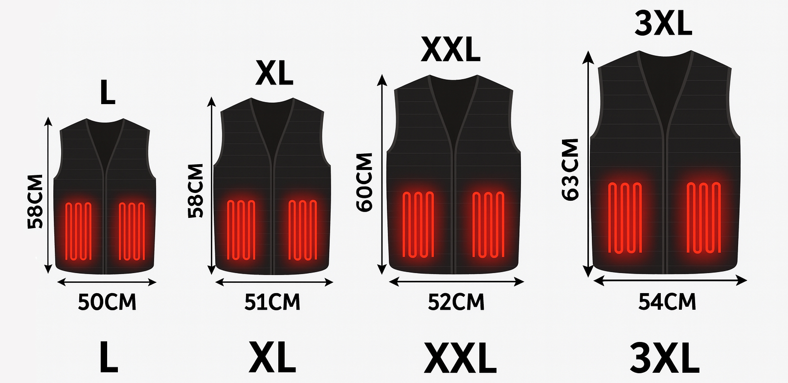 Жилет (3XL) зігріваючий зимовий з USB підігрівом унісекс чорний - Зображення 3