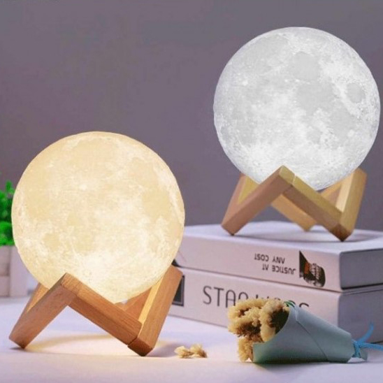 Нічник світиться місяць Moon Lamp 13 см, Нічник для дитини на ніч, Нічник для гарного сну дитини - Зображення 4