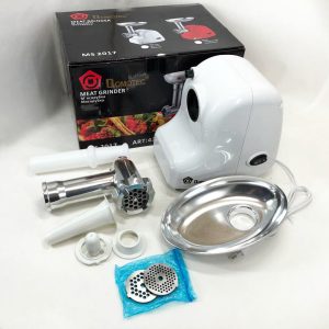 Кухонна електрична м'ясорубка Domotec MS-2017 із реверсом 2500 W, м'ясорубка для м'яса. Колір: білий