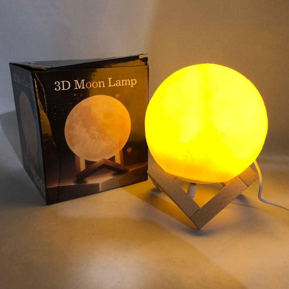 Нічник світиться місяць Moon Lamp 13 см, Нічник для дитини на ніч, Нічник для гарного сну дитини - Зображення 3