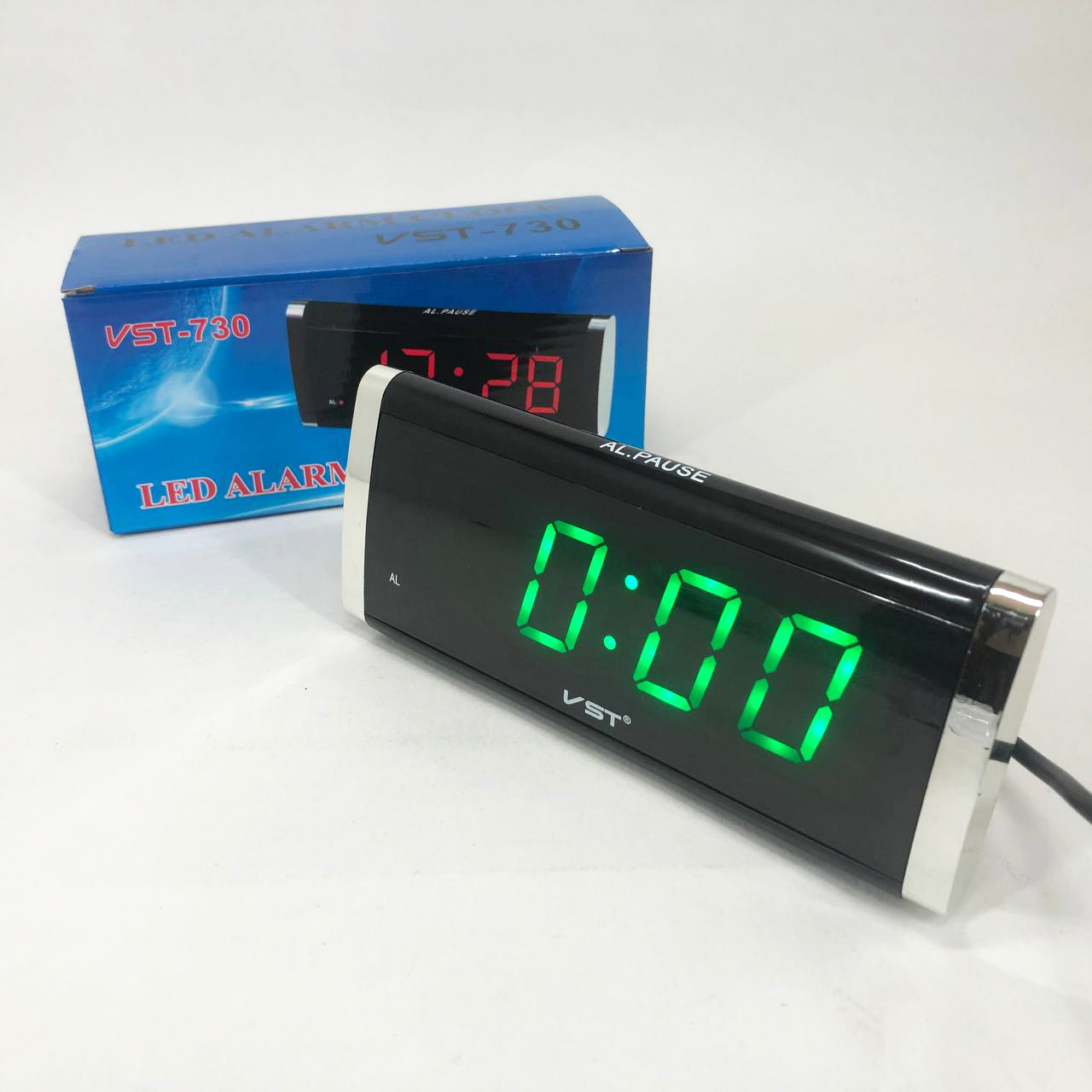 Електронний Годинник VST-730-4 green, цифровий настільний мережевий годинник, led alarm clock з будильником - Зображення 7