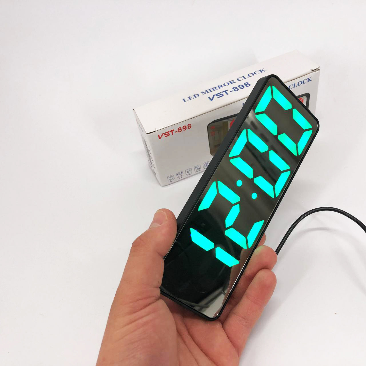 Електронний настільний LED годинник від USB VST-898-4 з будильником і термометром оригінальний настільний годинник - Зображення 3