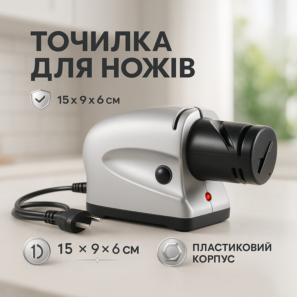 Електрична точила для ножів та ножиць ELECTRIC SHARPENER 220В, Електронна точила для заточування ножів - Зображення 6