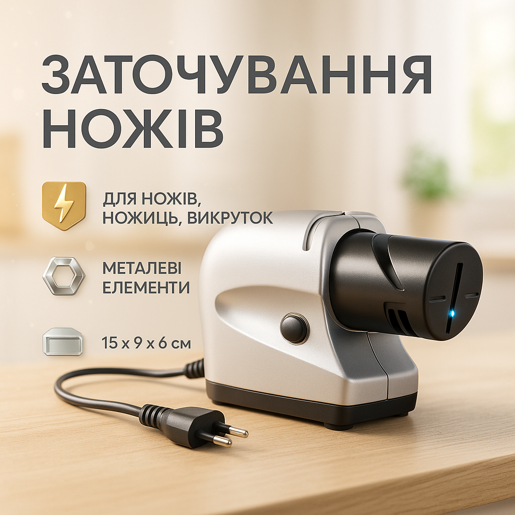 Електрична точила для ножів та ножиць ELECTRIC SHARPENER 220В, Електронна точила для заточування ножів - Зображення 7