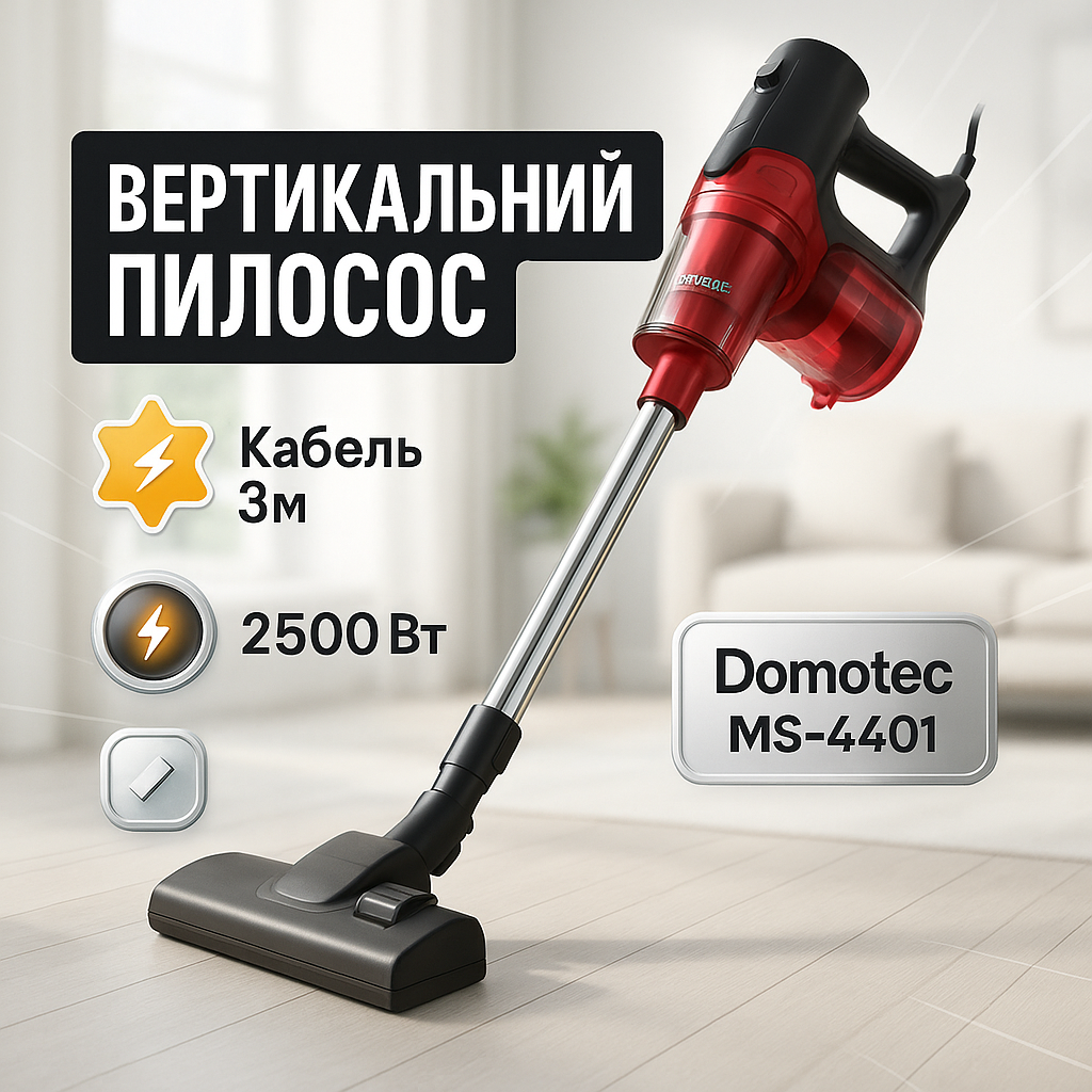 Пилосос циклонний контейнерний Domotec MS-4401 2500Вт
