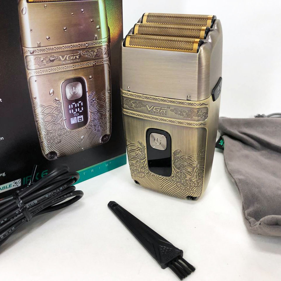 Професійна електробритва Шейвер VGR V-335 Shaver з трьома ножовими блоками, бритва для бороди - Зображення 5