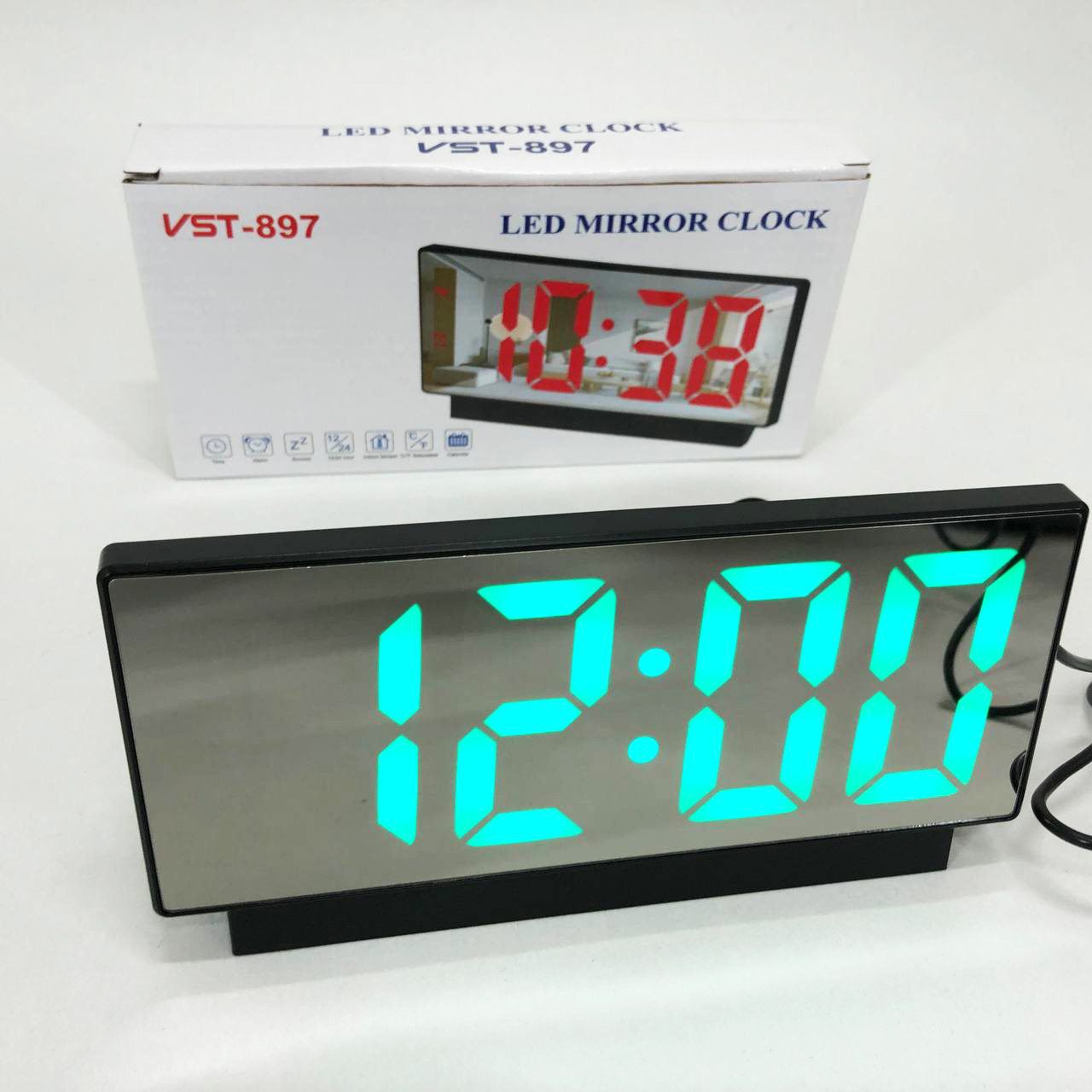Електронні настільні LED годинники від USB VST-897-4 з будильником та термометром - Зображення 2