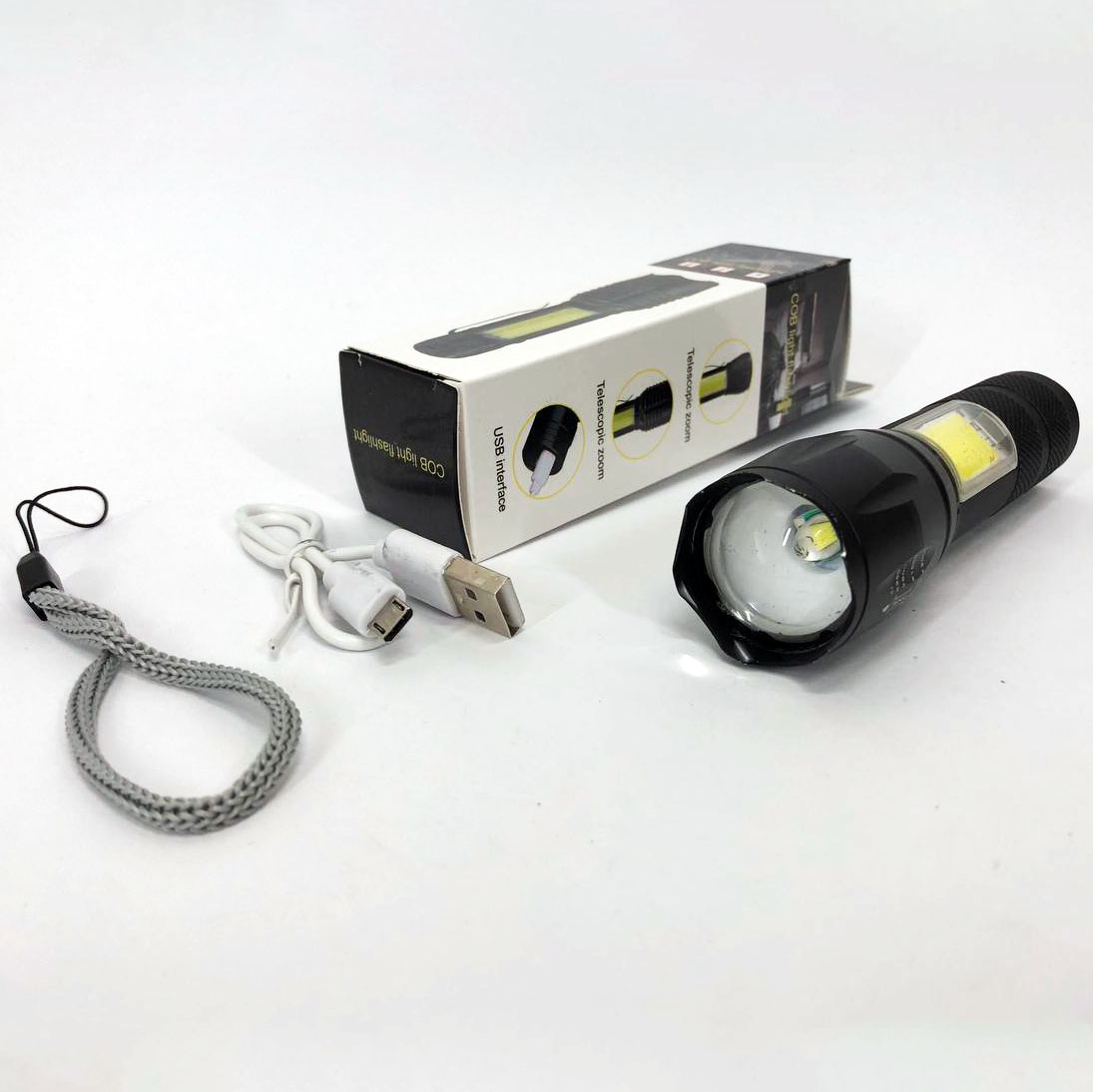Ліхтарик акумуляторний ручний Bailong BL-29 діод T6 + COB зарядка від USB, ліхтарик led, водонепроникний - Зображення 5