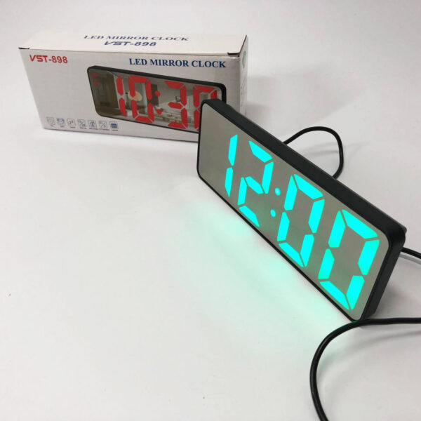 Електронний настільний LED годинник від USB VST-898-4 з будильником і термометром оригінальний настільний годинник - Зображення 5