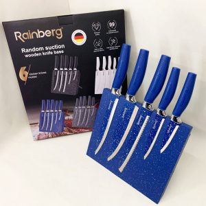 Набір ножів Rainberg RB-2322 з нержавіючої сталі з магнітною основою Blue