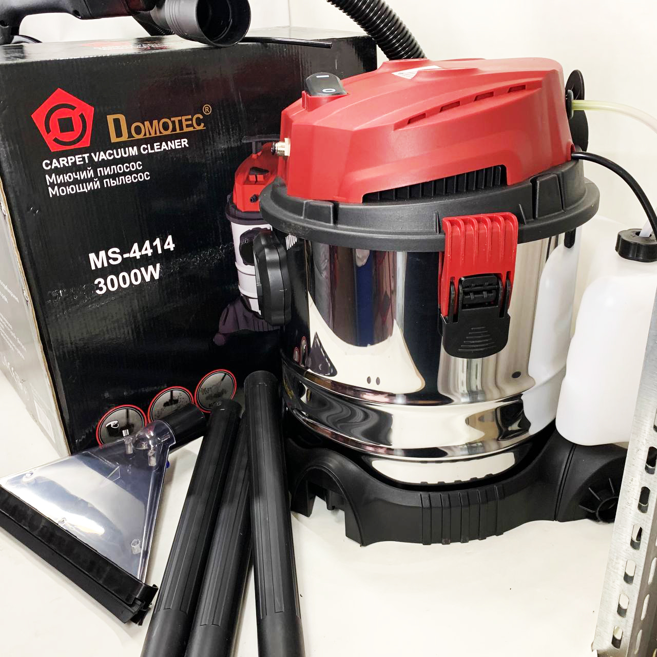 Пилосос промисловий, миючий Domotec MS-4414, будівельний 3000Вт, об'єм бака 20л - Зображення 5