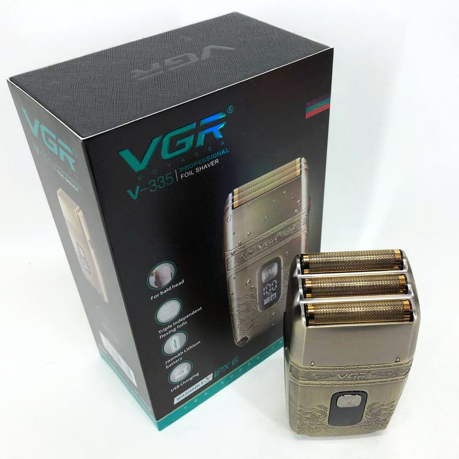Професійна електробритва Шейвер VGR V-335 Shaver з трьома ножовими блоками, бритва для бороди - Зображення 3