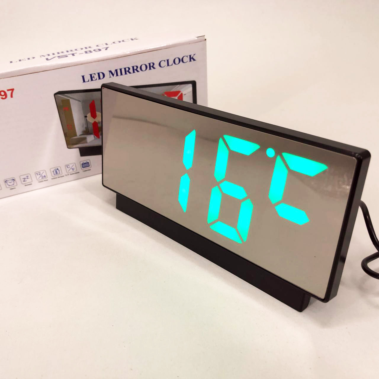 Електронні настільні LED годинники від USB VST-897-4 з будильником та термометром - Зображення 5