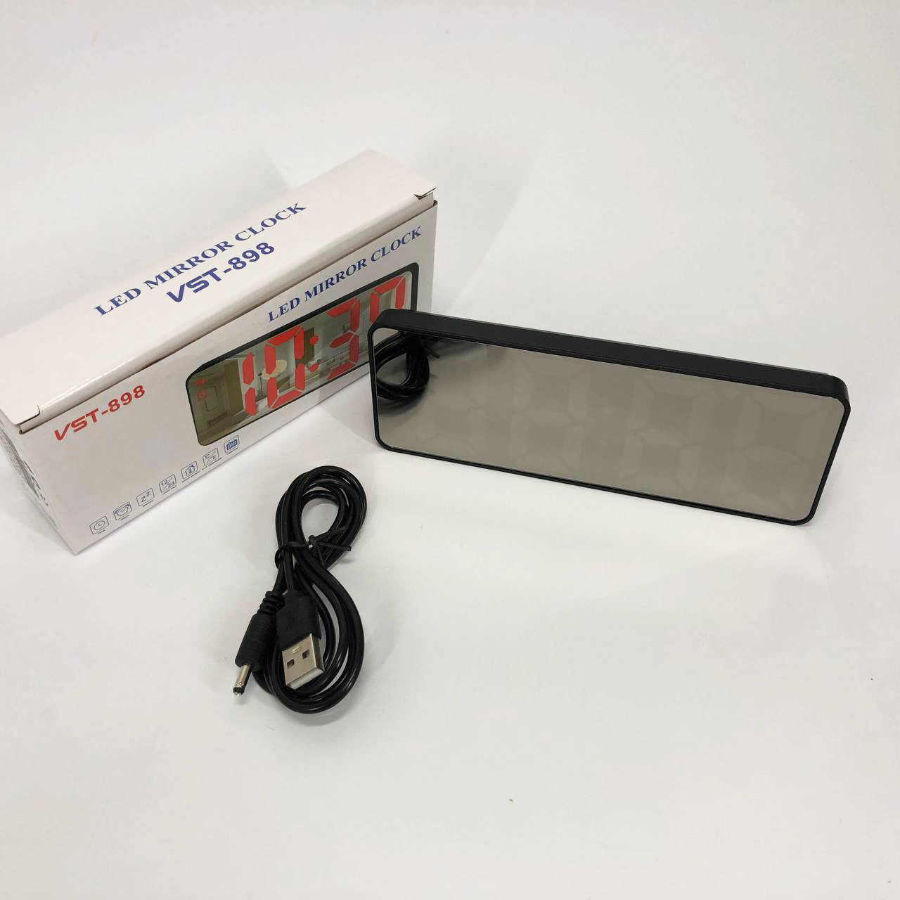 Електронний настільний LED годинник від USB VST-898-1 з будильником і термометром, Настільний LED Лід годинник - Зображення 6