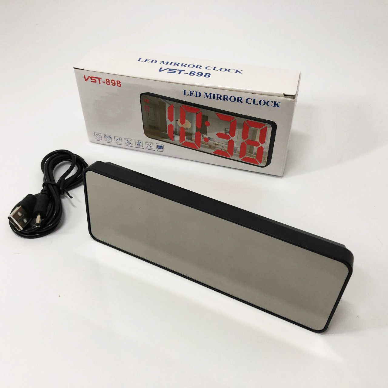Електронний настільний LED годинник від USB VST-898-4 з будильником і термометром оригінальний настільний годинник - Зображення 6