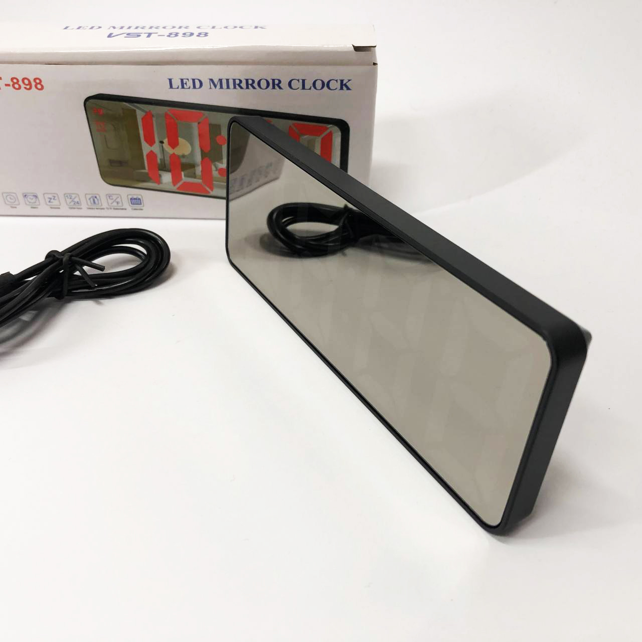 Електронний настільний LED годинник від USB VST-898-1 з будильником і термометром, Настільний LED Лід годинник - Зображення 4
