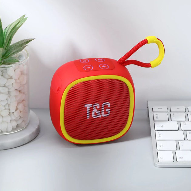 Портативна Bluetooth-колонка TG659 з ремінцем, Гучна блютуз колонка для вечірки. Колір: червоний - Зображення 6