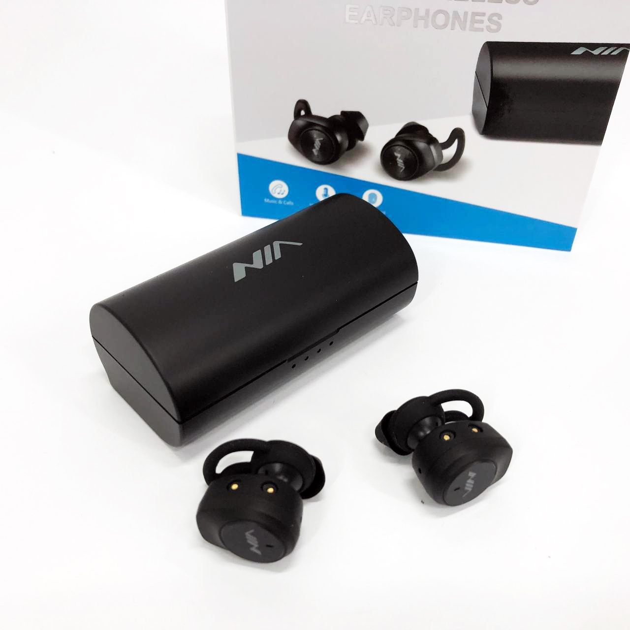 Навушники Bluetooth NIA NB710 з кейсом чорні бездротові, Навушники для тренувань сенсорні бездротові - Зображення 7