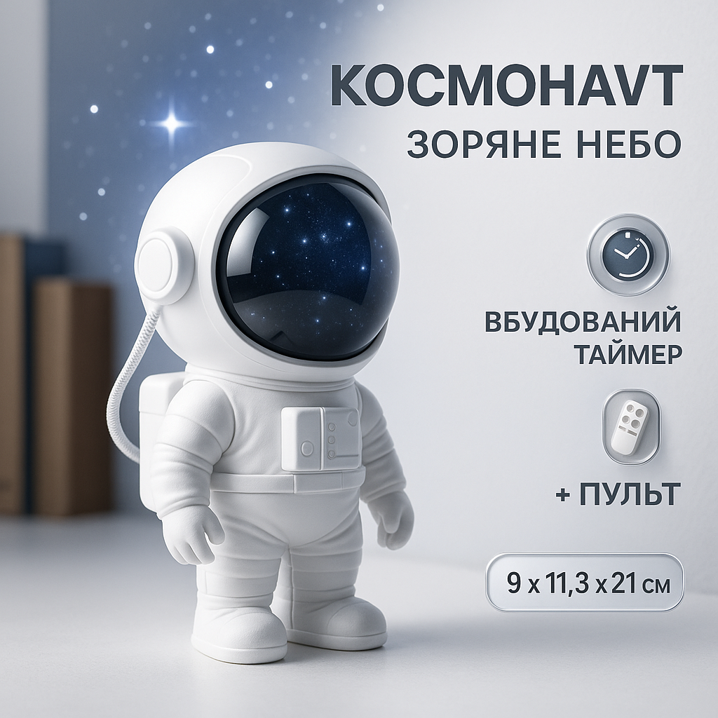 Ночник Проектор Астронавт зоряного неба та галактики Космонавт 8 режимів з пультом ДК - Зображення 6