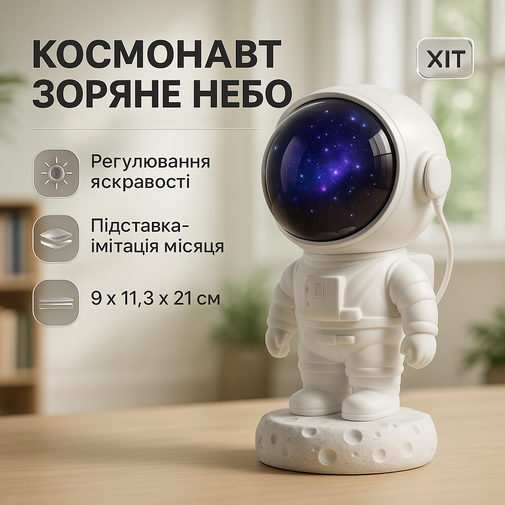 Ночник Проектор Астронавт зоряного неба та галактики Космонавт 8 режимів з пультом ДК - Зображення 3