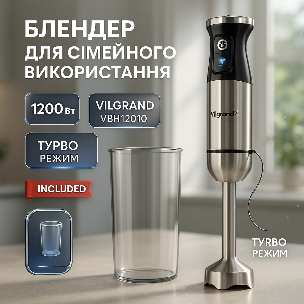 Блендер занурювальний VILGRAND VBH12010 - Зображення 4