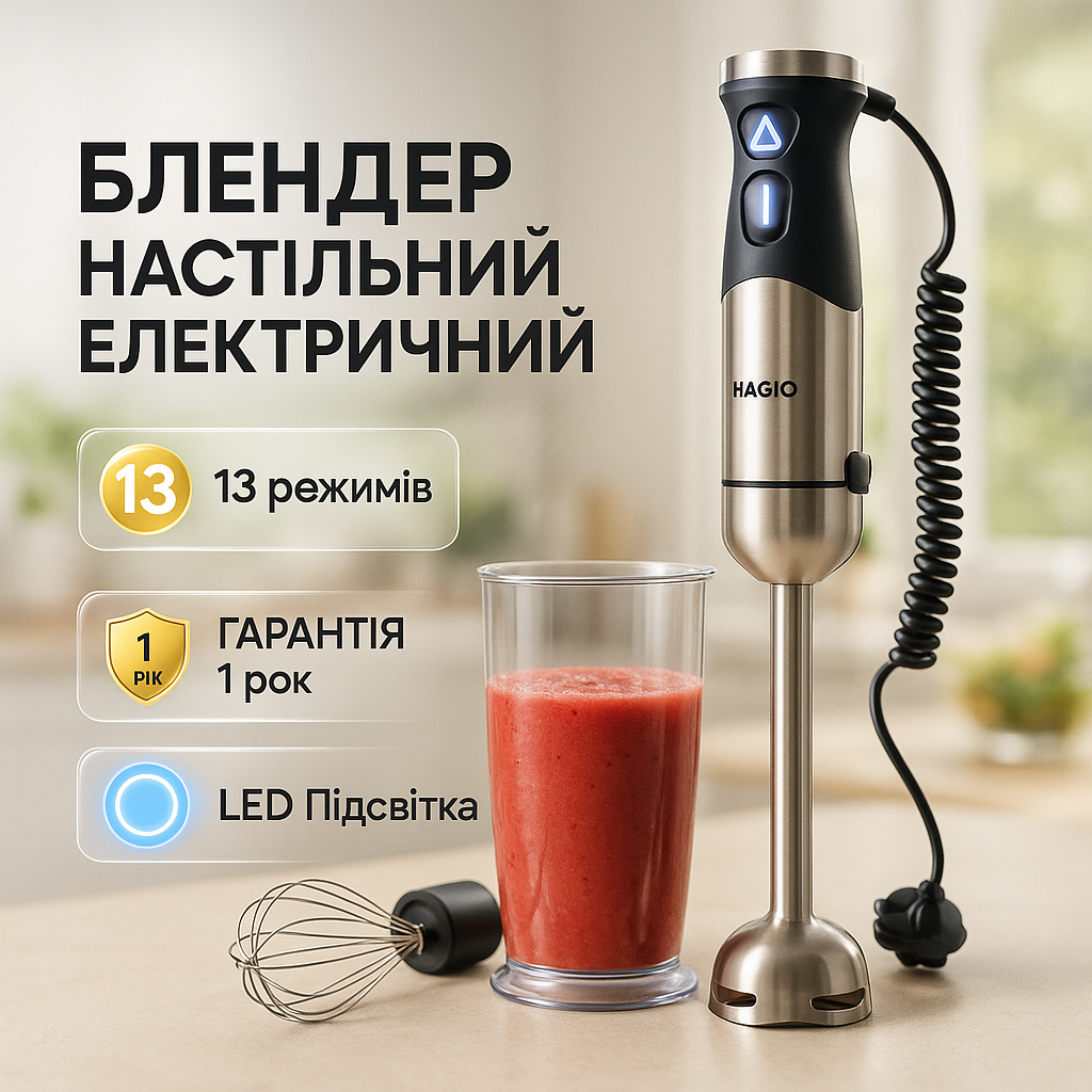 Блендер занурювальний 3в1 Magio MG-645 1200 Вт, міксер блендер ручний, блендер для молочних коктейлів - Зображення 6