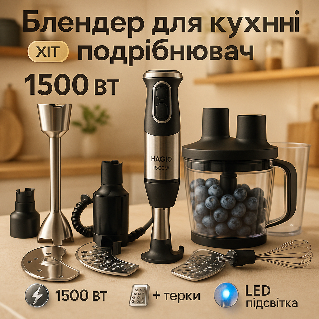 Блендер MAGIO MG-642, блендер для дитячого пюре, блендер для дому, блендер для кухні, електричний - Зображення 9