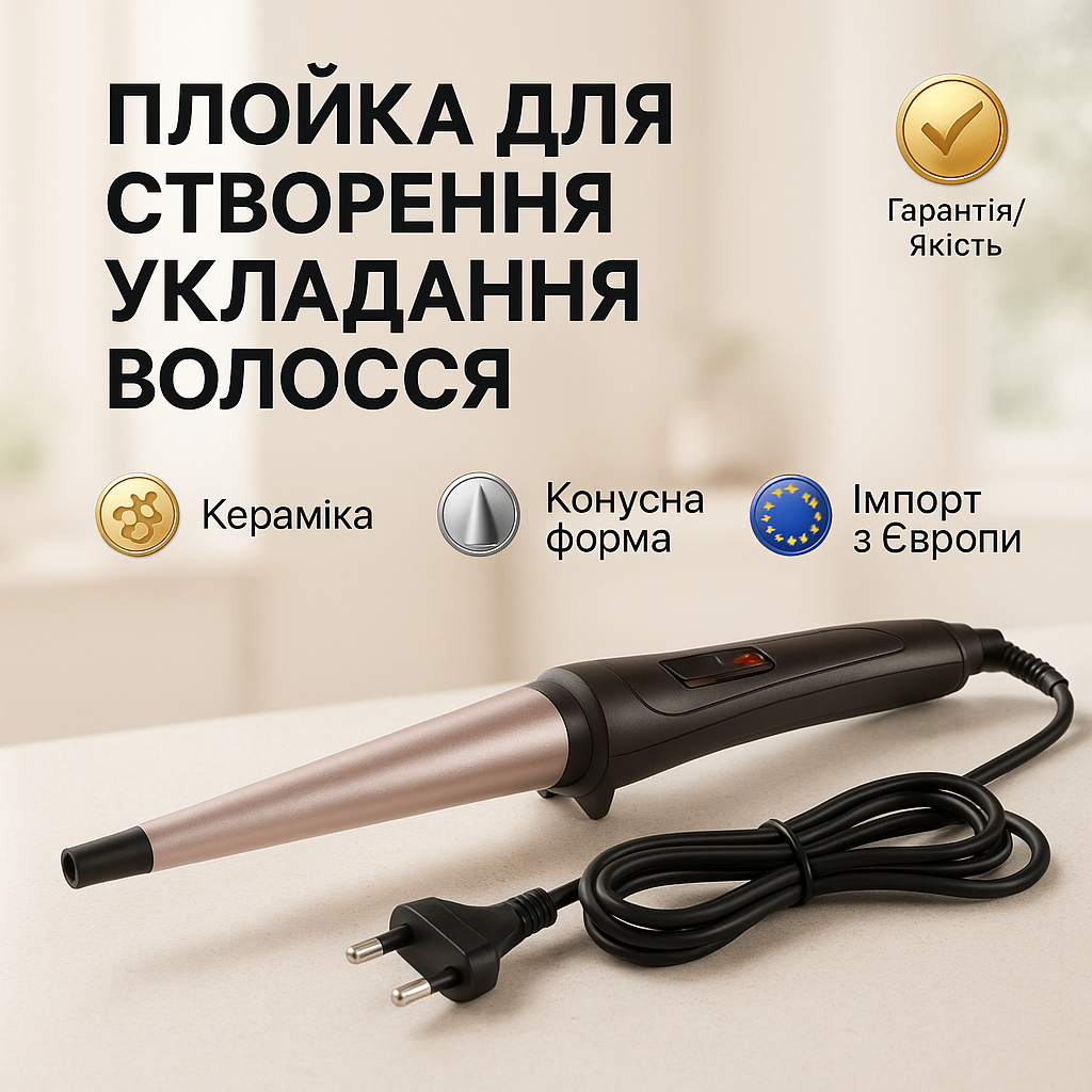 Плойка конусна MAGIO MG-703, Плойка для прикореневого об'єму, Стайлер для завивки - Зображення 6