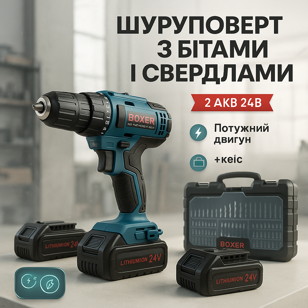 Портативний акумуляторний шуруповерт Boxer SR-004 24В - Зображення 5