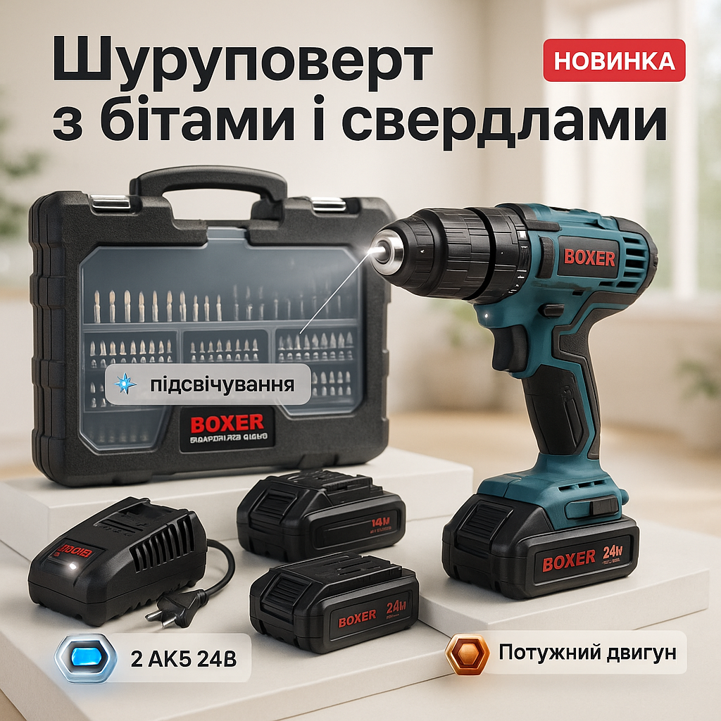 Портативний акумуляторний шуруповерт Boxer SR-004 24В - Зображення 4