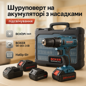 Портативний акумуляторний шуруповерт Boxer SR-004 24В