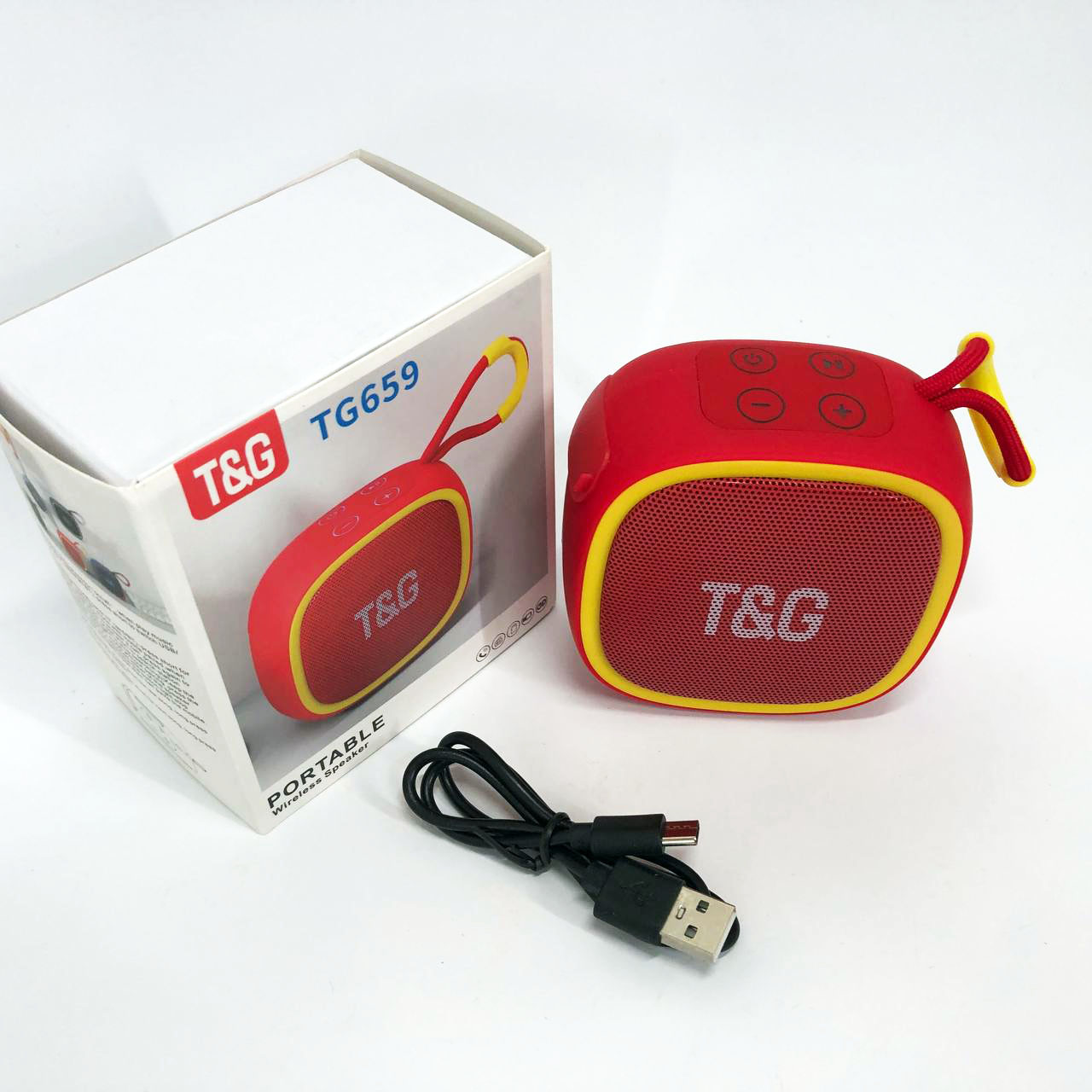 Портативна Bluetooth-колонка TG659 з ремінцем, Гучна блютуз колонка для вечірки. Колір: червоний - Зображення 4