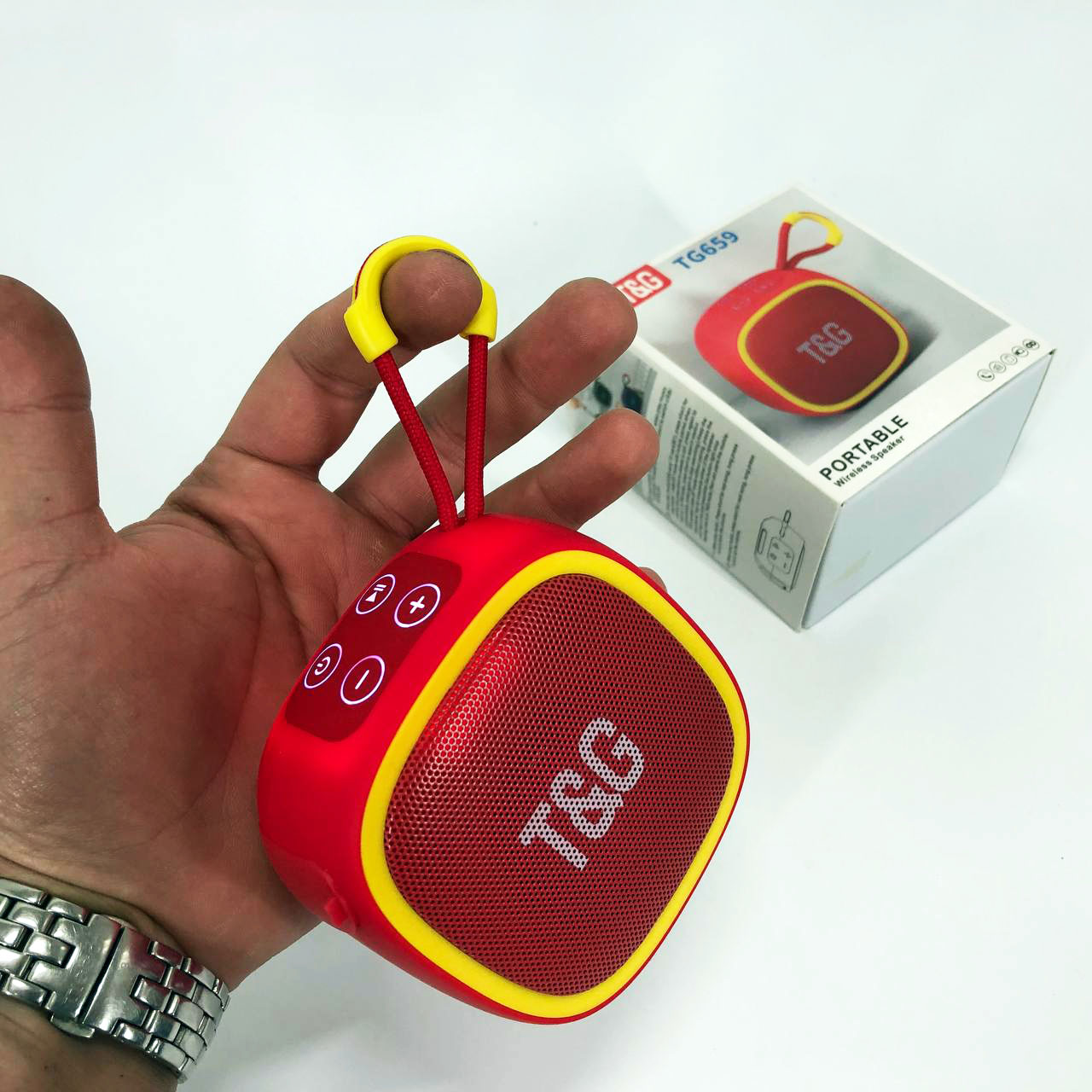 Портативна Bluetooth-колонка TG659 з ремінцем, Гучна блютуз колонка для вечірки. Колір: червоний - Зображення 7