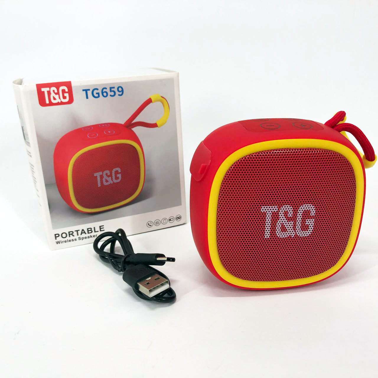 Портативна Bluetooth-колонка TG659 з ремінцем, Гучна блютуз колонка для вечірки. Колір: червоний - Зображення 2