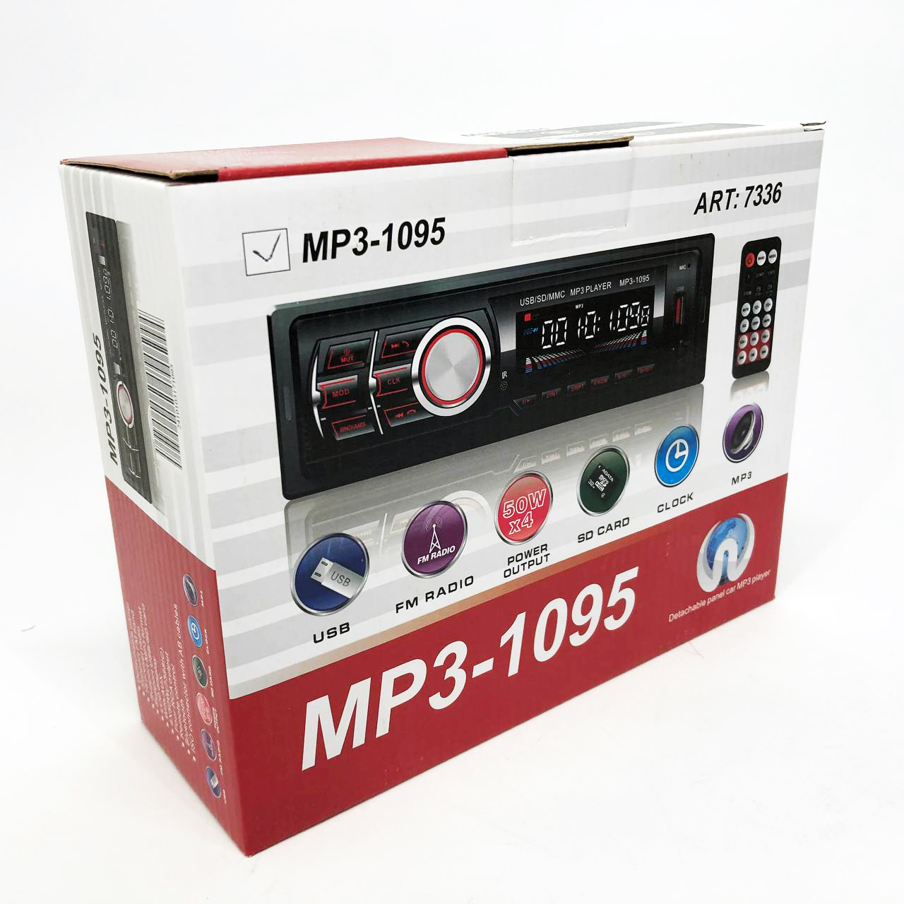 Автомагнітола MP3 1095/7336 BT ISO зі знімною панеллю 1DIN 4х50Вт, Автомагнітола стерео звук - Зображення 3