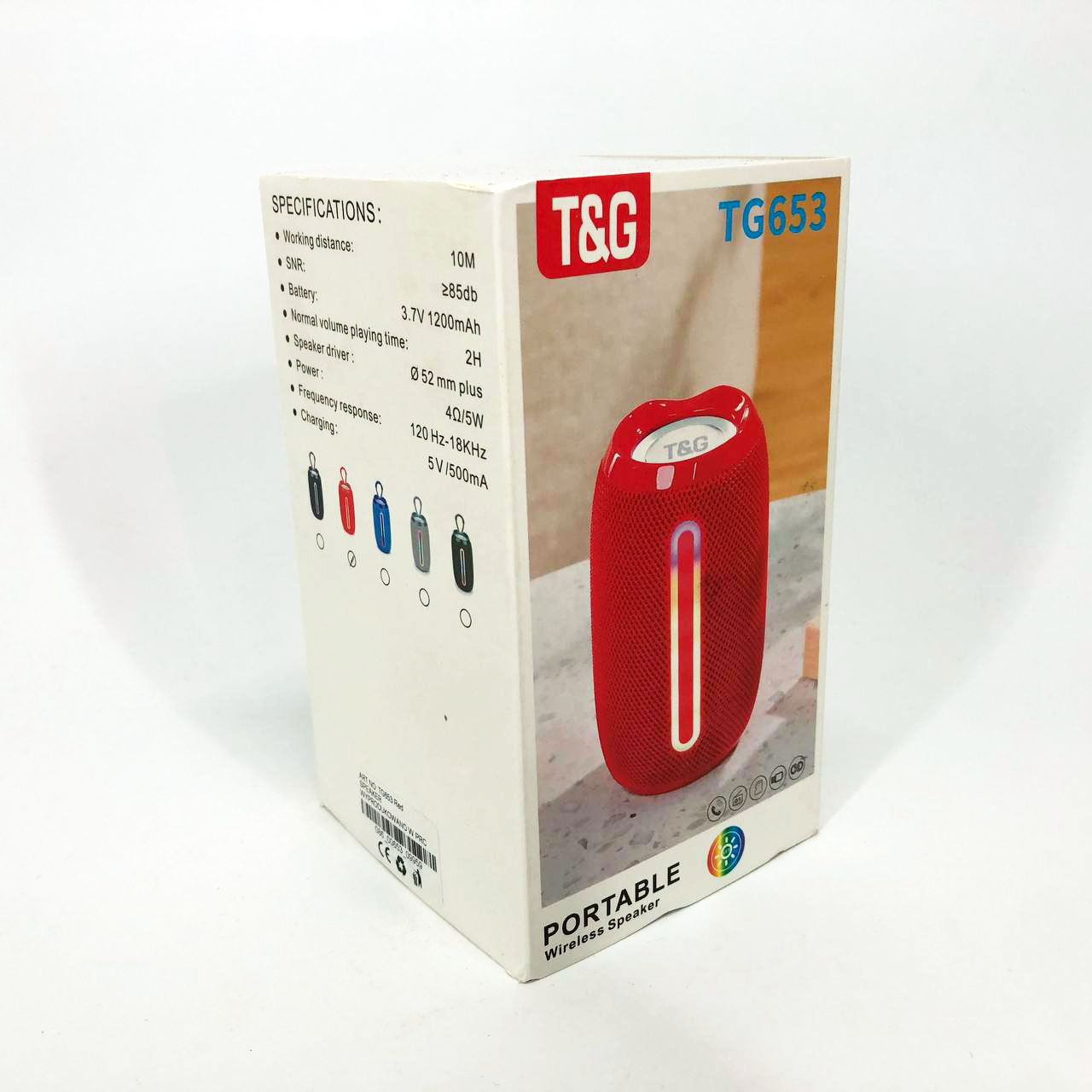 Портативна Bluetooth-колонка TG653 USB з ремінцем, потужна переносна акустична колонка. Колір: червоний - Зображення 8