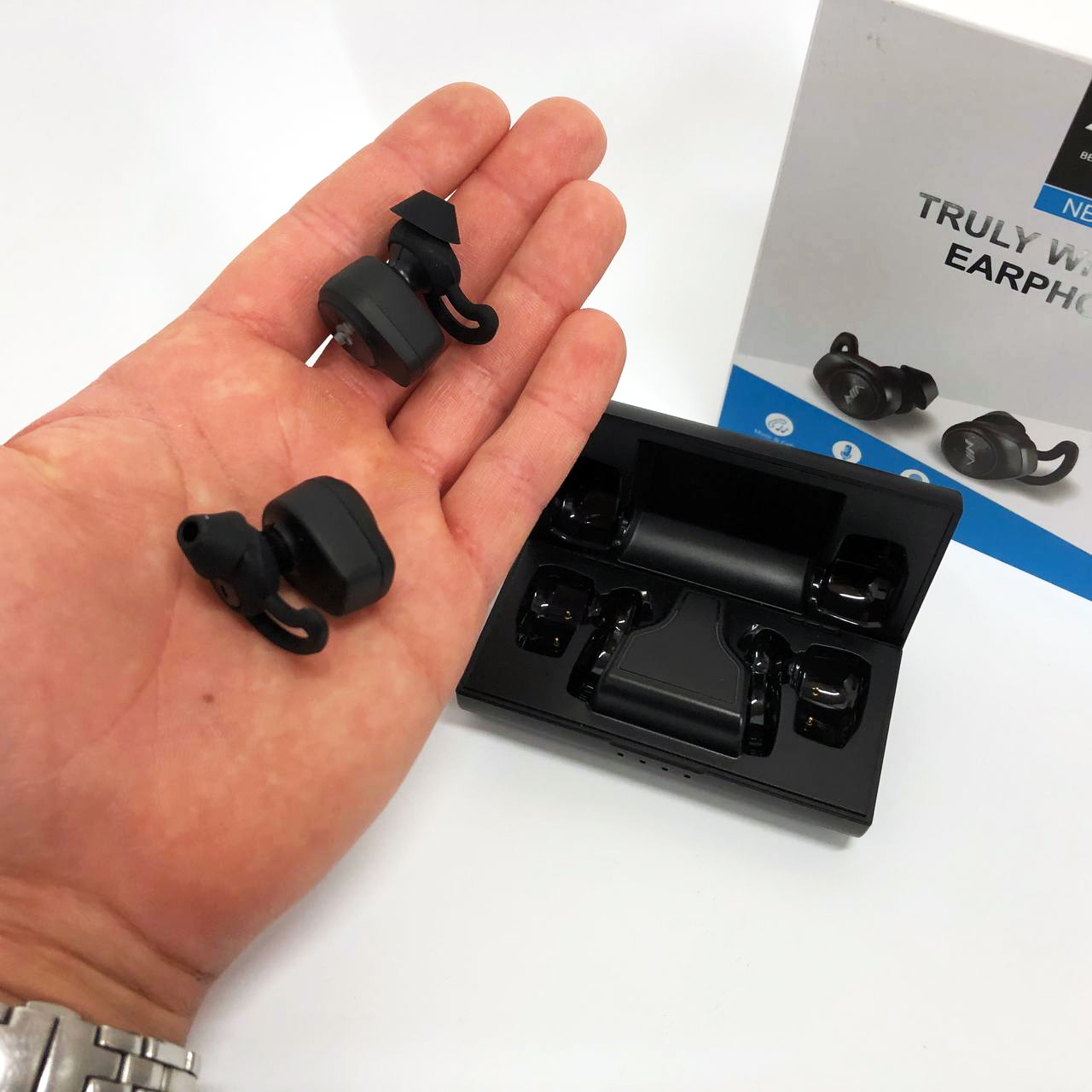 Навушники Bluetooth NIA NB710 з кейсом чорні бездротові, Навушники для тренувань сенсорні бездротові - Зображення 8