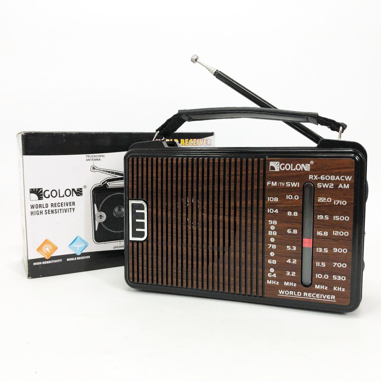 Радіоприймач GOLON RX-608 всехвильовий на батарейках + підтримка USB/microSD/MP3/WMA - Зображення 6