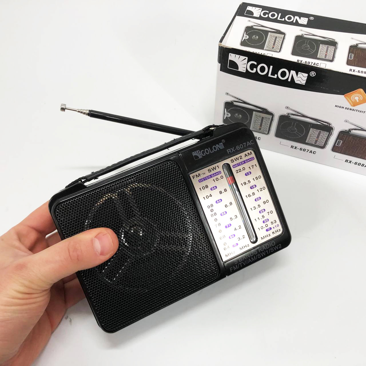 Портативний радіоприймач всехвильовий GOLON RX-607 AC, переносний приймач FM, FM-приймачі - Зображення 6