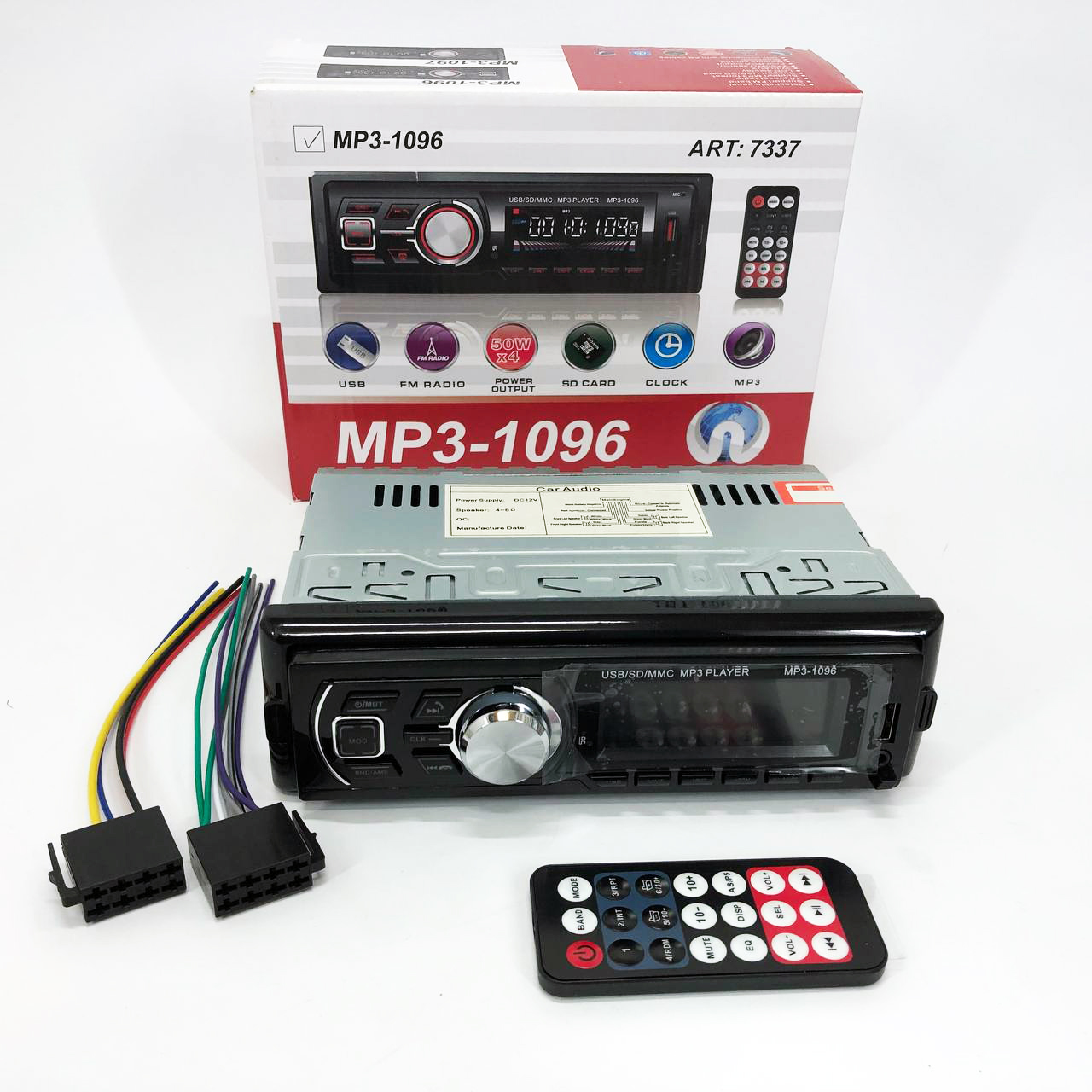 Автомагнітола MP3-1096 BT ISO зі знімною панеллю 4х50W, Магнітофон для машини авто автомобіля - Зображення 5