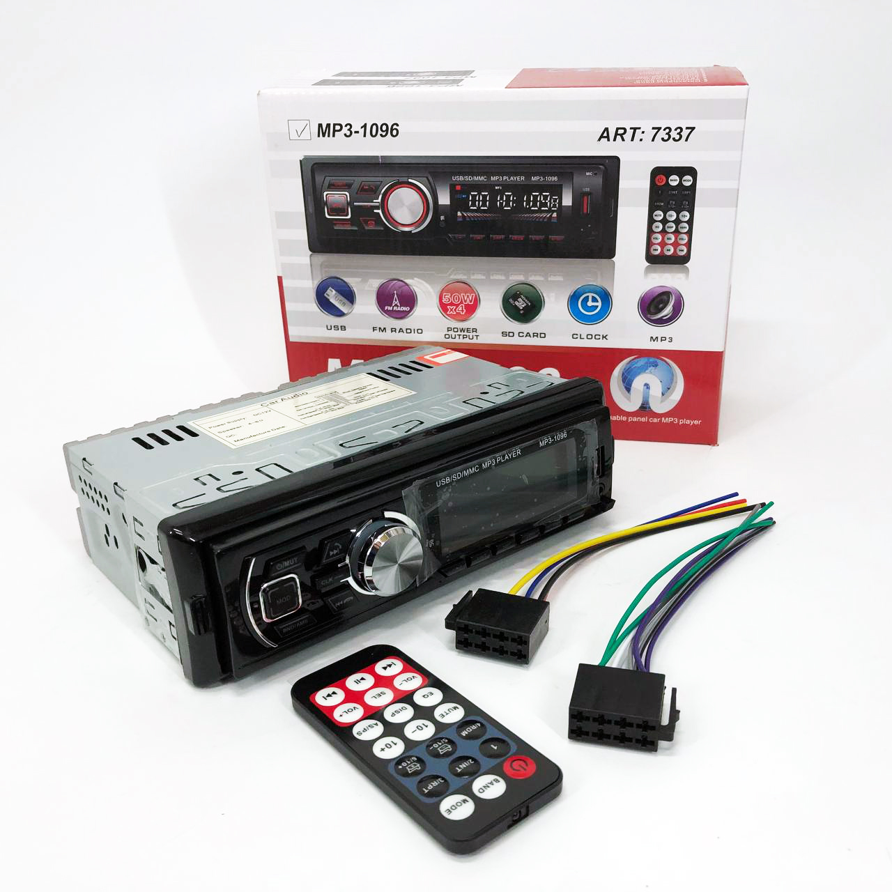 Автомагнітола MP3-1096 BT ISO зі знімною панеллю 4х50W, Магнітофон для машини авто автомобіля - Зображення 4