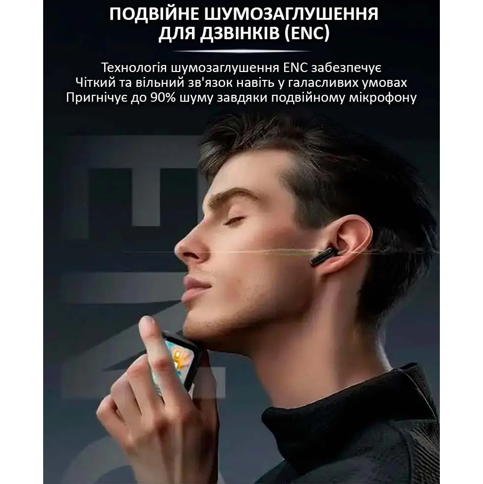 Бездротові навушники LX-10 TWS Earbuds з LED дисплеєм Bluetooth бездротові навушники затички. Колір: чорний - Зображення 7