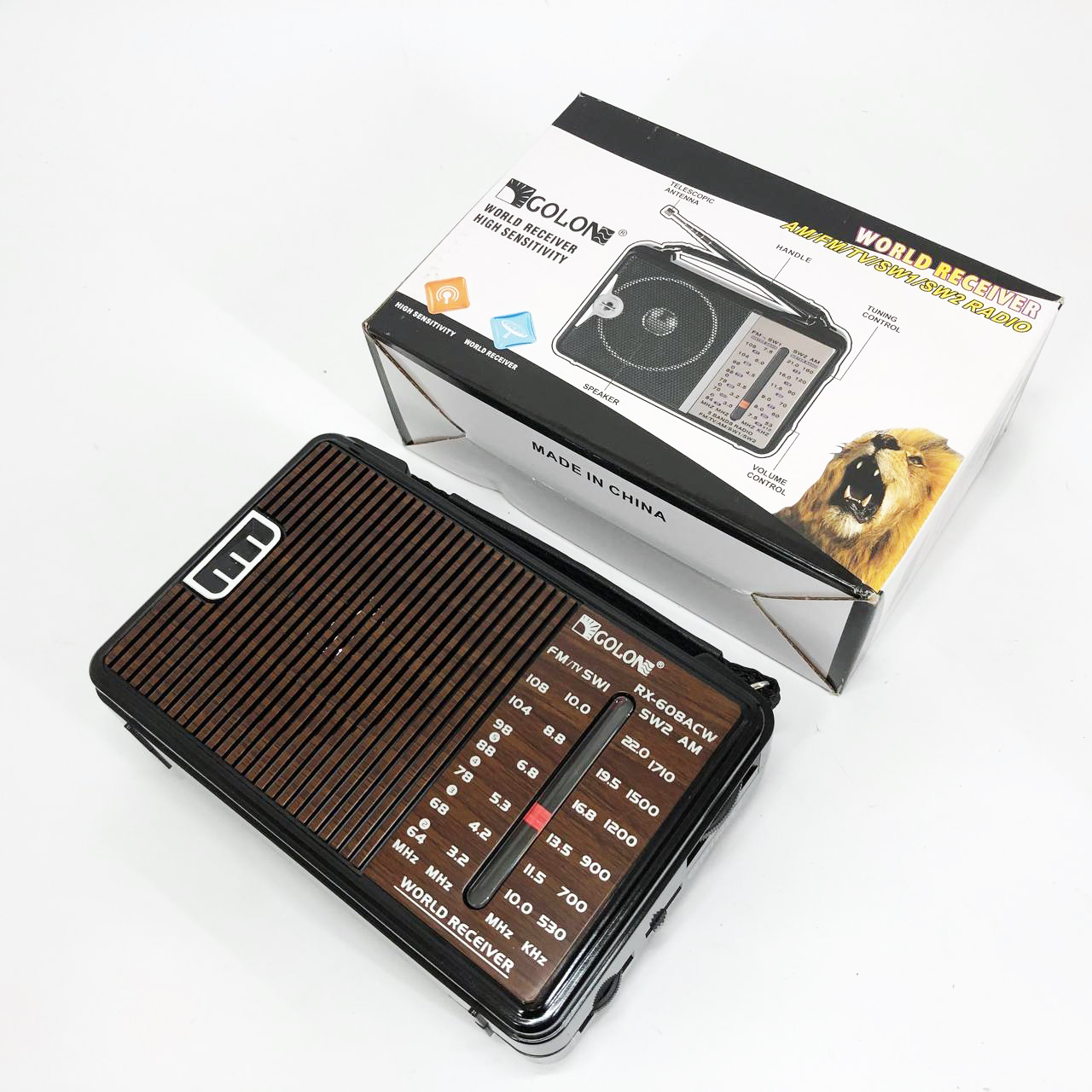 Радіоприймач GOLON RX-608 всехвильовий на батарейках + підтримка USB/microSD/MP3/WMA - Зображення 3