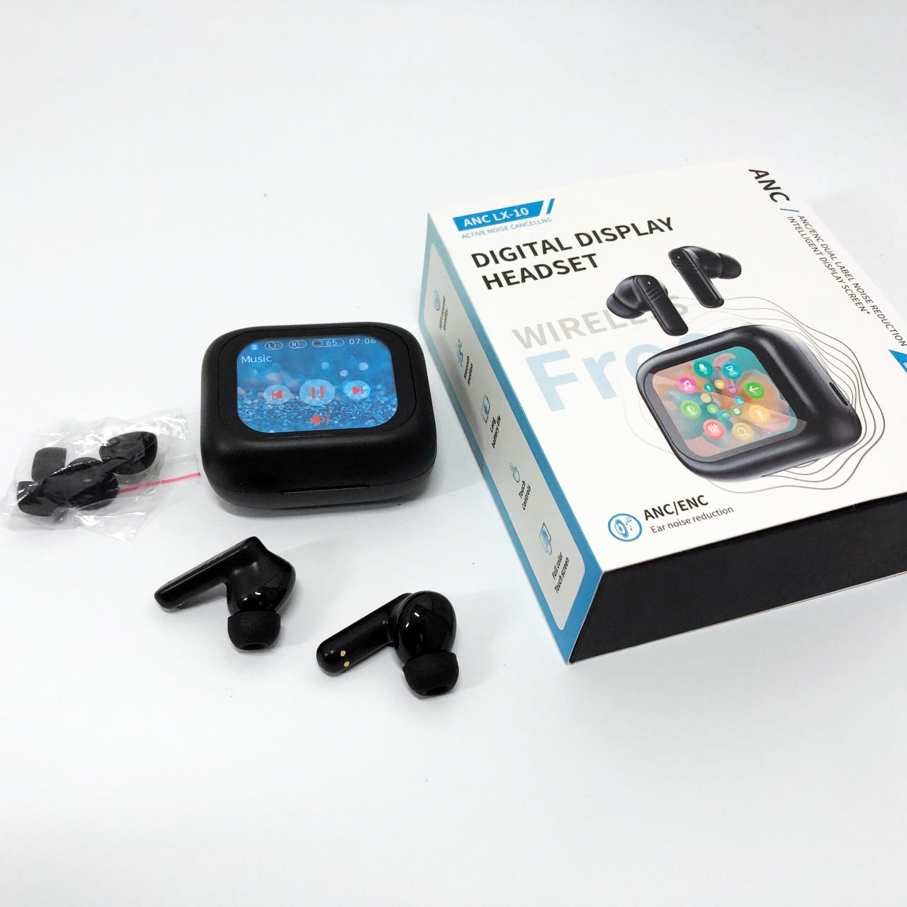 Бездротові навушники LX-10 TWS Earbuds з LED дисплеєм Bluetooth бездротові навушники затички. Колір: чорний - Зображення 4