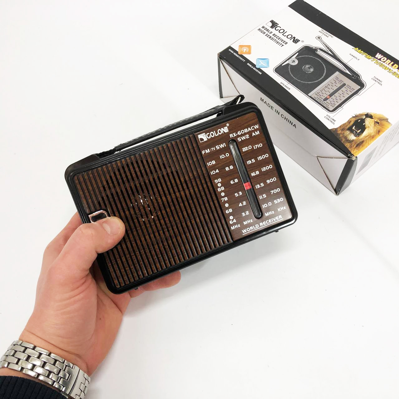 Радіоприймач GOLON RX-608 всехвильовий на батарейках + підтримка USB/microSD/MP3/WMA - Зображення 4
