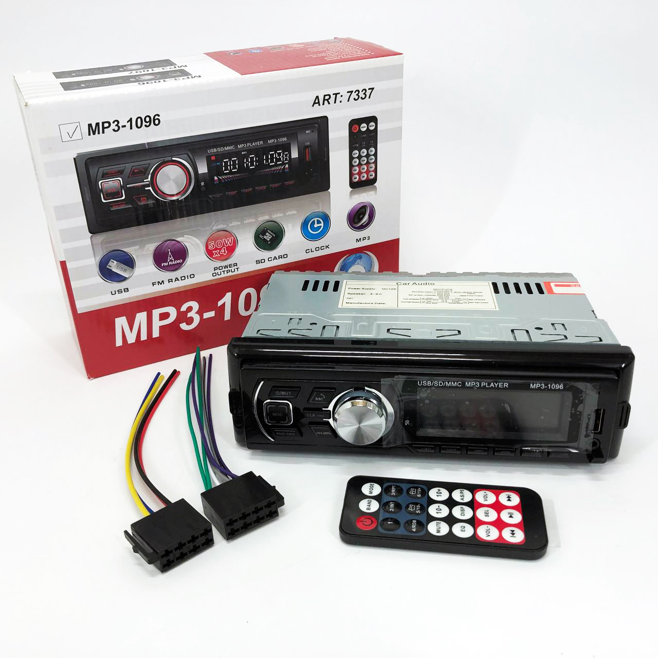 Автомагнітола MP3-1096 BT ISO зі знімною панеллю 4х50W, Магнітофон для машини авто автомобіля - Зображення 10