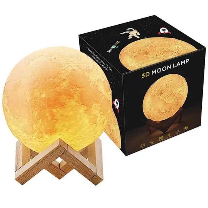 Нічник світиться місяць Moon Lamp 13 см, Нічник для дитини на ніч, Нічник для гарного сну дитини - Зображення 3