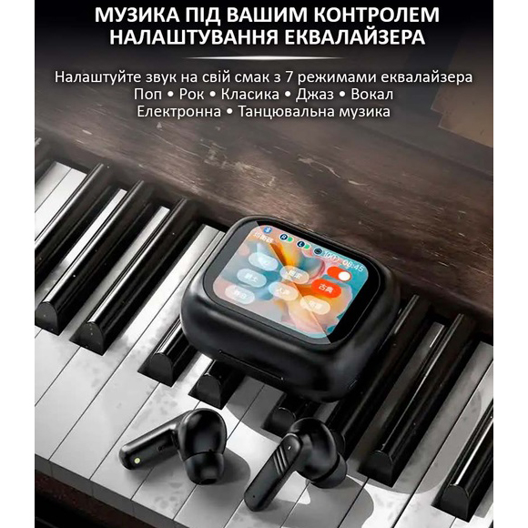 Бездротові навушники LX-10 TWS Earbuds з LED дисплеєм Bluetooth бездротові навушники затички. Колір: чорний - Зображення 6